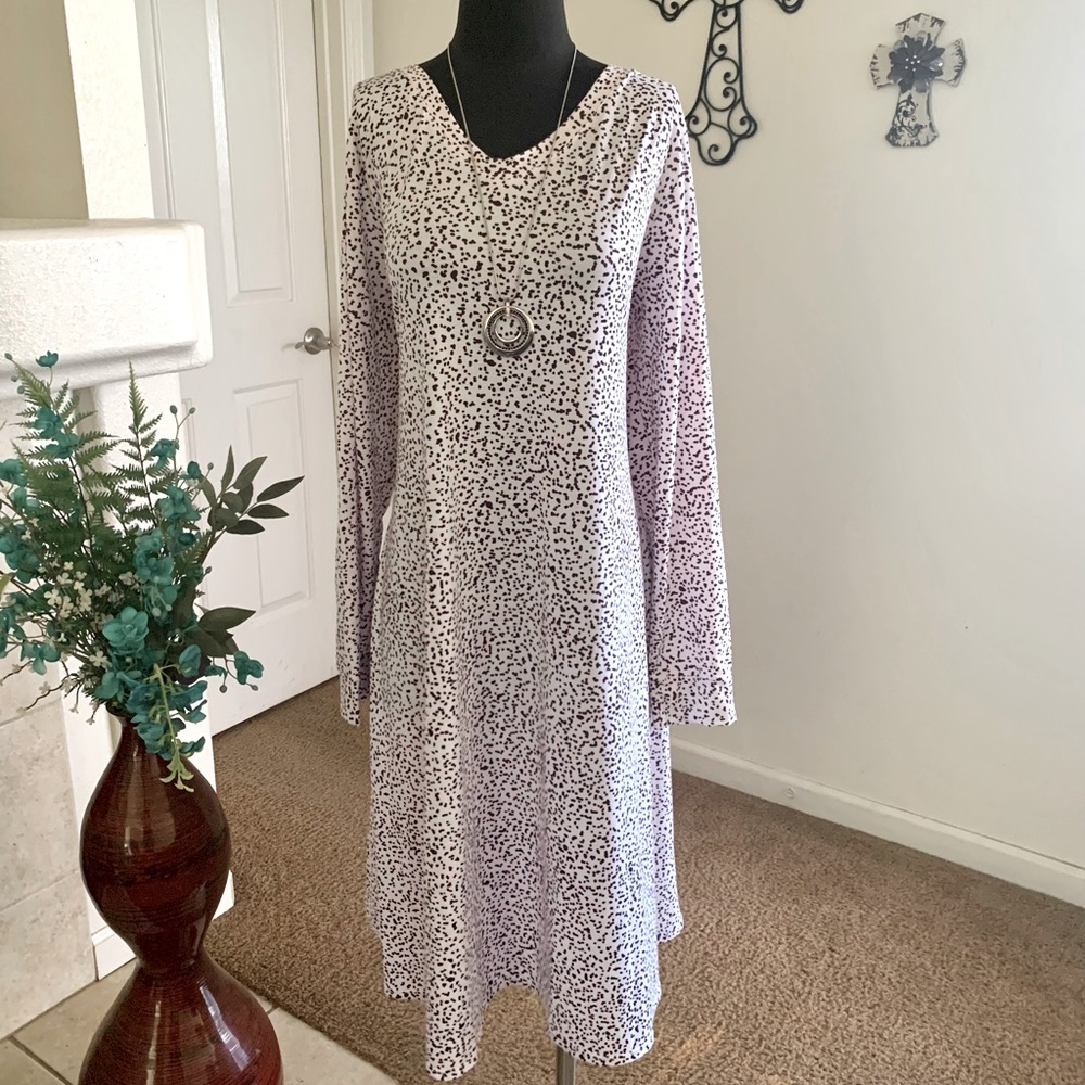 Lularoe Emily Swing Dress Brown & White Size 2XL NWT #130